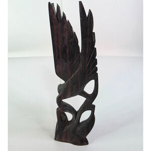 Vintage 7.5” Hand Carved Wooden Bird Sculpture/carving Folk Art Abstract